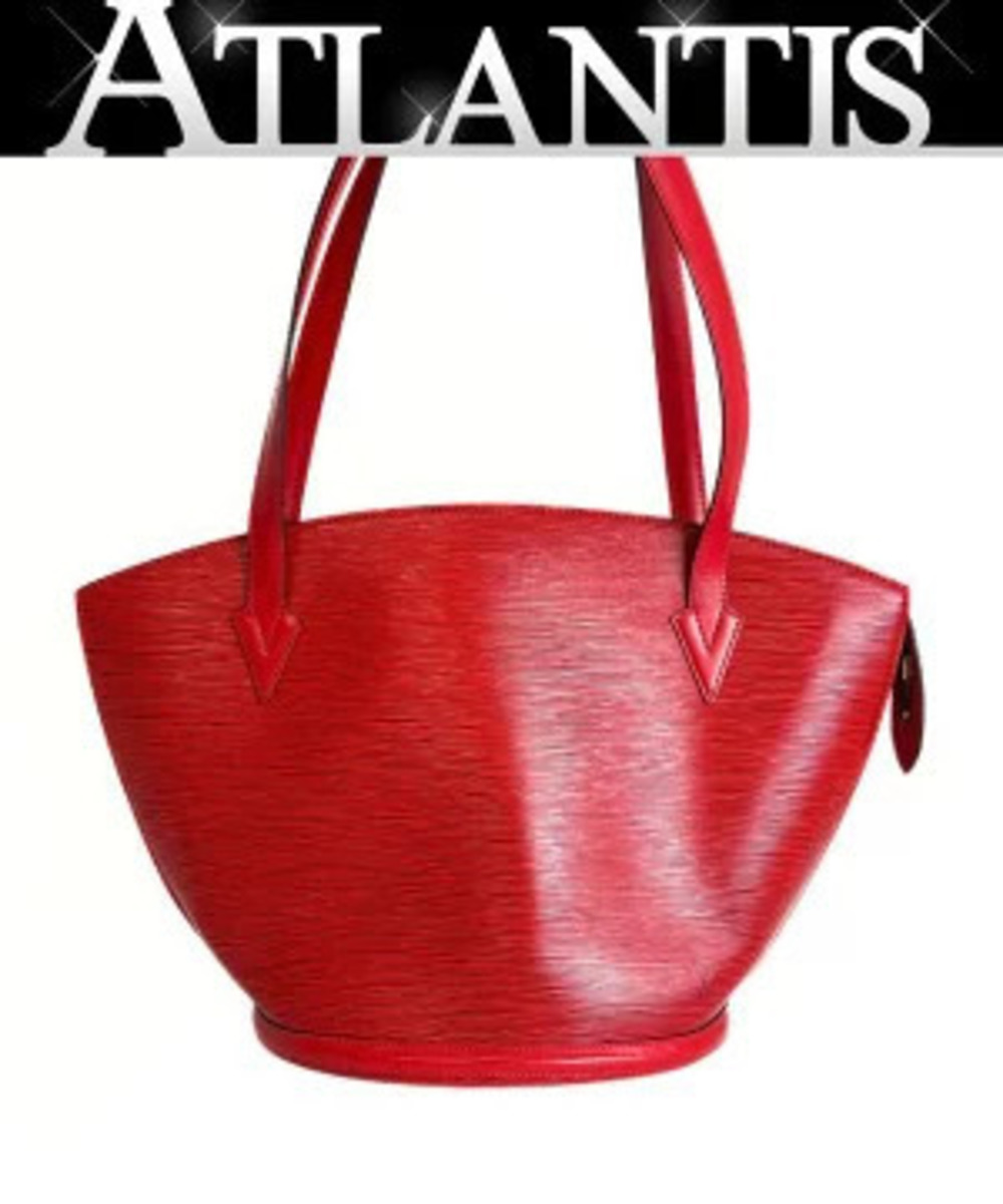 Louis Vuitton Saint Jacques Shopping Shoulder Bag Epi Leather Castilian Red